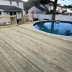 Wood deck installation