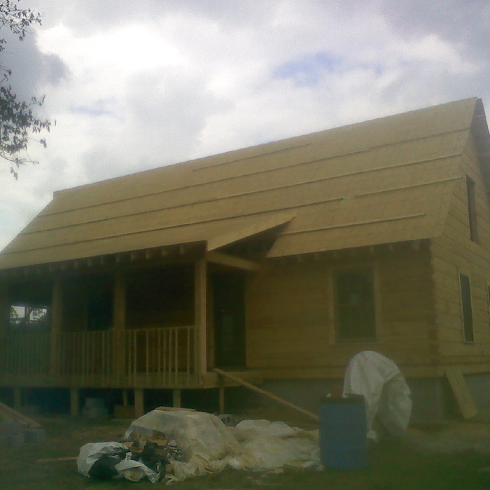 Back of Log Home