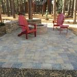 Patio with Seat Wall and Fire Pit