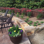 Long seating wall/elevated planter