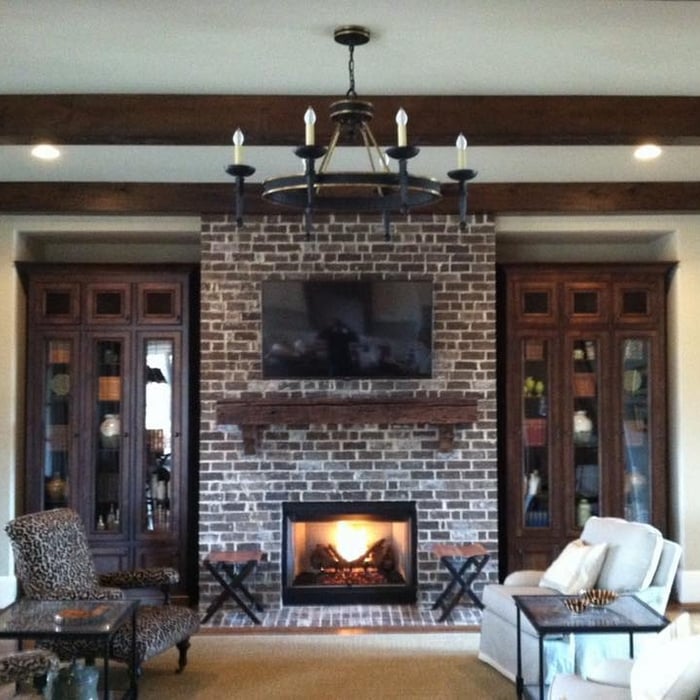 stained built-ins & beams