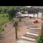 Walk way with planks