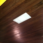 Grill on hardwood ceiling