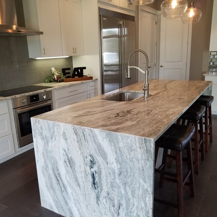 Countertops and tile backsplash