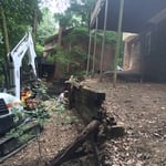 Crosstie wall that was falling