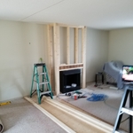 Fire Place being built.