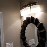 Vanity light, switch, fan timer, gfi outlet