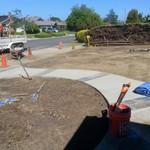 new sidewalk. front of the house.