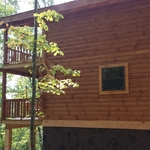 a log cabin we worked on