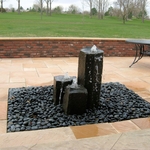 Low Profile Water Feature for a Low Walled Patio