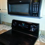 Glass and ceramic kitchen back splash before and d