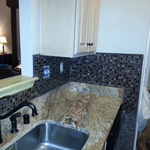 Glass and ceramic kitchen back splash After