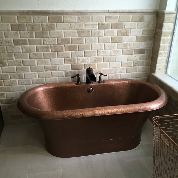 Copper tub in off position