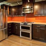 Kitchen with Full Height Glass Backsplash