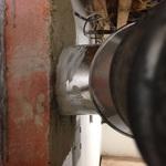newly cemented connector pipe