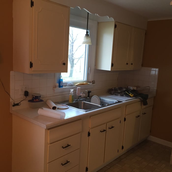 Finished upper cabinets