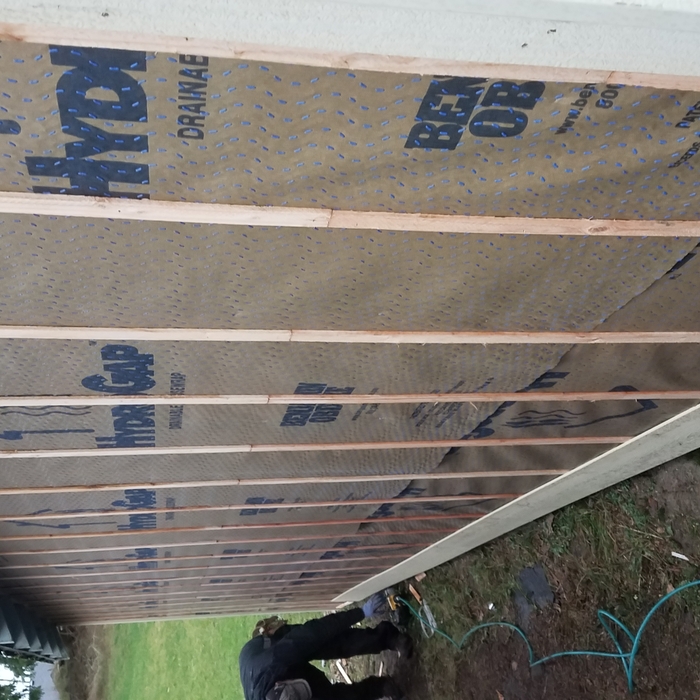 A progress shot of installation hardi plank