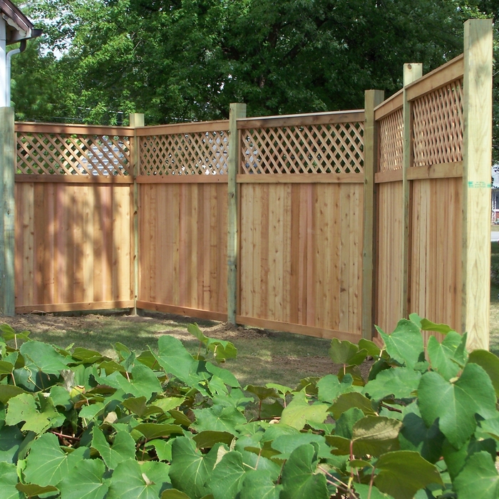 Custom Lattice Top Cedar Fence