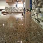 Kitchen counterop with undermount sink