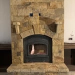 Rock conceal joint fireplace.