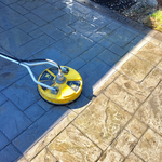 Stamped concrete cleaning
