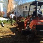 Excavating hole for septic tank