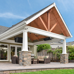 Custom tapered columns with masonry facade