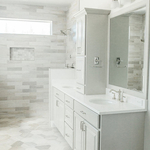 Elegant Contemporary curb-less walking in Shower