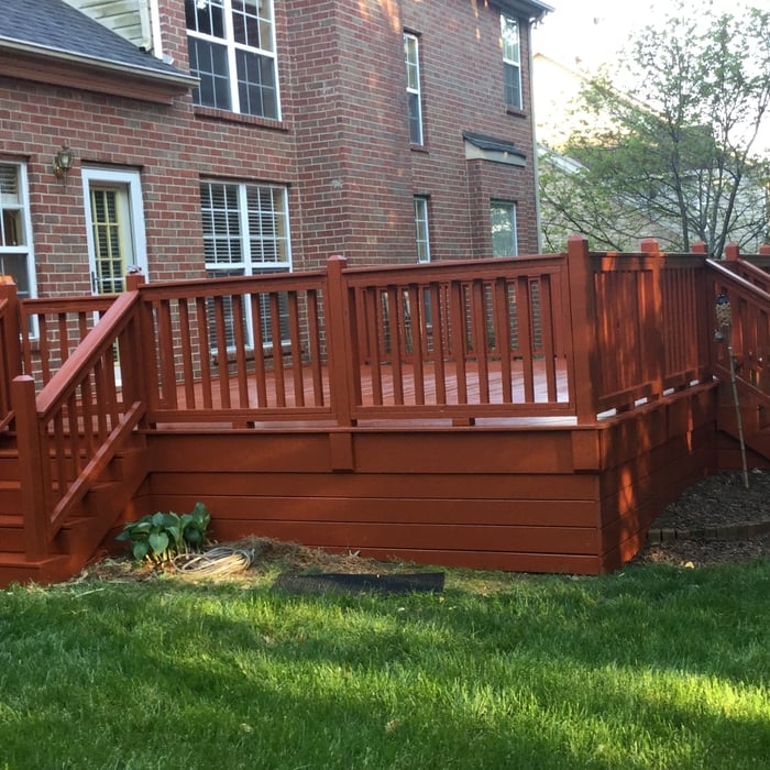 Exterior paint of a deck