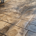 Stamp concrete after seal is applied