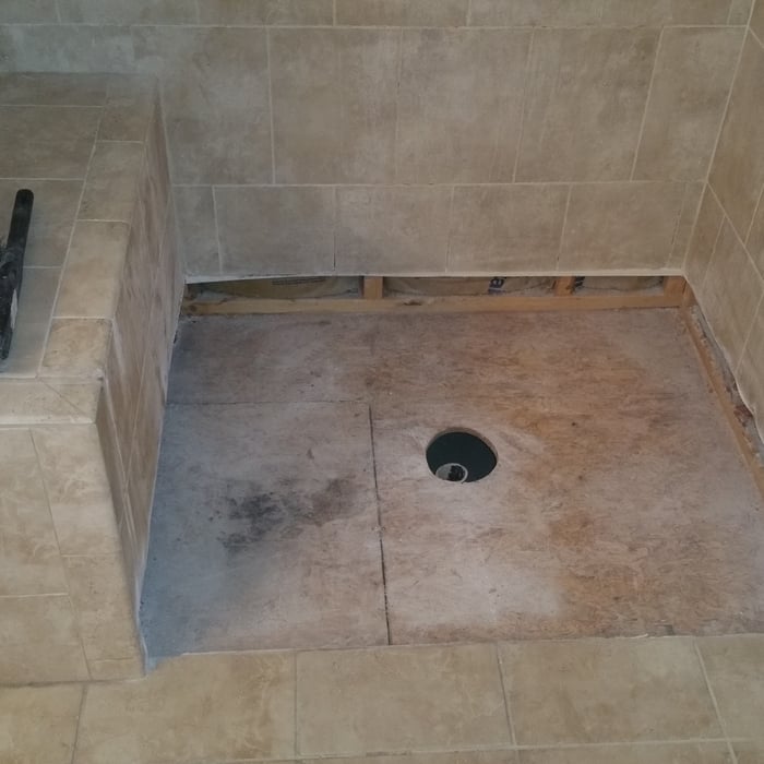 Remove fiberglass shower pan