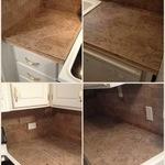custom tile counter tops and tumble stone backspla