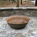 Pavers with iron firepit