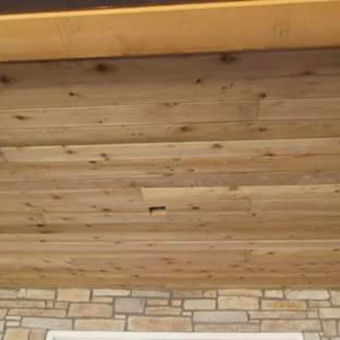 cedar under back porch awning