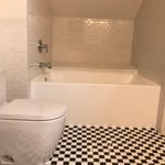 Black and white bath