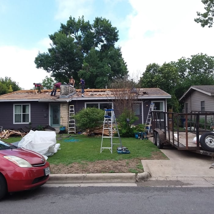 Roofing Being Removed