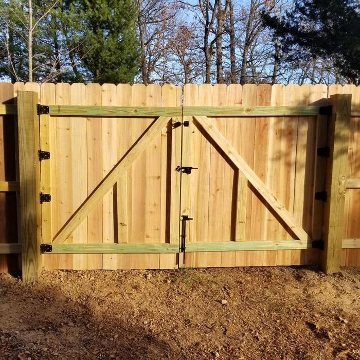 Cedar privacy fence