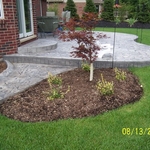 Stamped Patio with Walkway and Small Curb