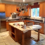 Before - Faded cabinets.