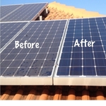 Solar Panel Cleaning - Before & After