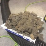 Dust that has accumulated in trunk line