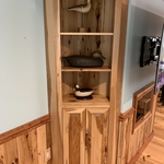 Custom Corner cabinets made of solid hickory.