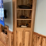 Custom Corner cabinets made of solid hickory.