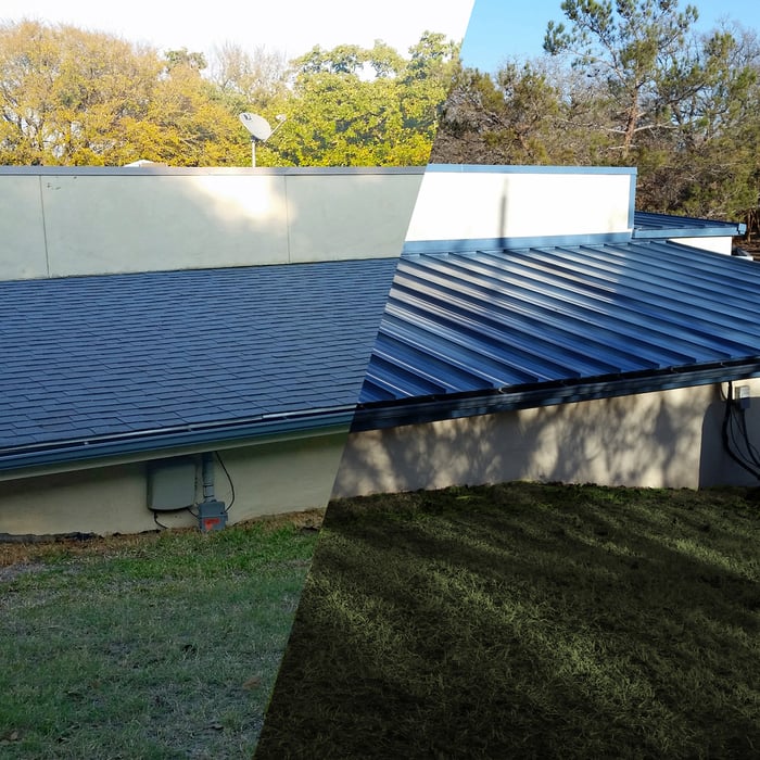 Before and After - Asphalt to Metal Conversion