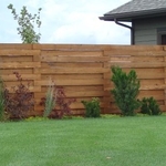 Horizontal good neighbor wood fence
