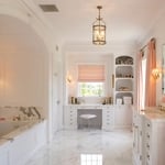 Marble bathtub and floors