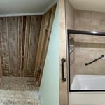Before and after tub surround