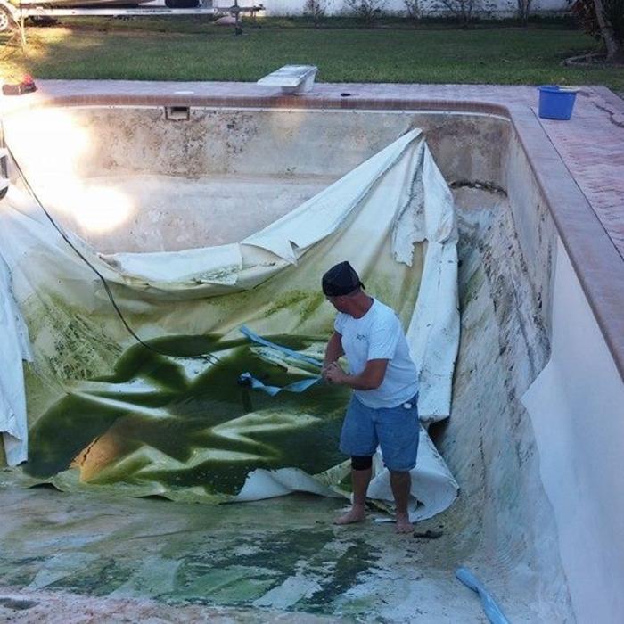 Cleaning out the old liner
