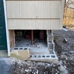 Garage is jacked and blocks have been removed