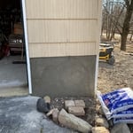 Finished product in parged